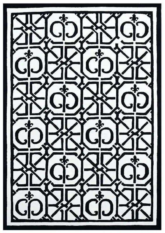 Casa Padrino Alfombra de Salón Barroco de Lujo Blanco / Negro - Varios Tamaños Bestseller
