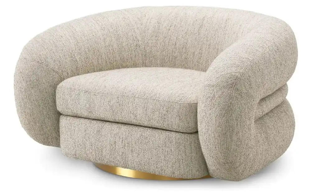 Top-Angebot Casa Padrino sillón de salón y hotel de lujo gris claro / latón 121 cm - Muebles de lujo