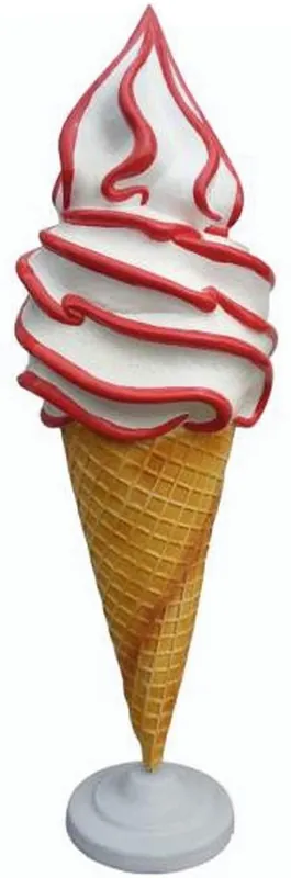 Preis Gesenkt Casa Padrino cono de helado decorativo XXL blanco / rojo / beige H. 170 cm - Decoración de heladería