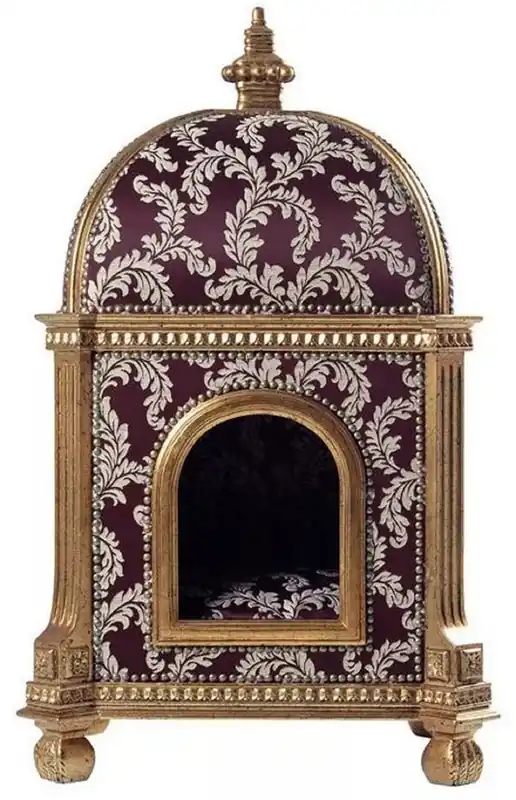 Wochenendangebot Casa Padrino casa de gatos barroco púrpura / oro A. 94 cm - Muebles barrocos para animales