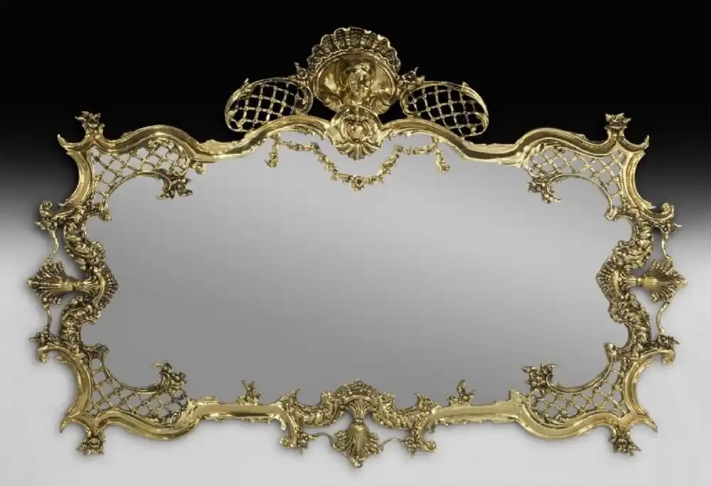 Casa Padrino espejo barroco de lujo de bronce oro 110 cm - Muebles barrocos Jetzt Bestellen