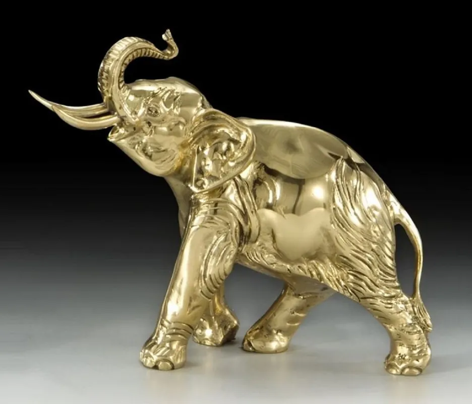 Jetzt Bestellen Casa Padrino escultura decorativa de bronce de lujo elefante oro 27 x A. 24 cm - Decoración de escritorio