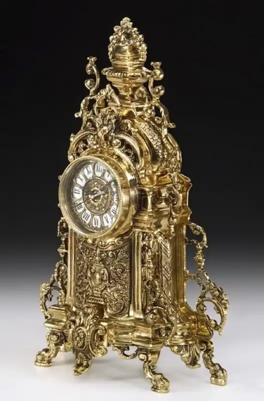 Casa Padrino reloj de mesa barroco de lujo oro 27 x A. 44 cm - Reloj de escritorio de bronce de estilo barroco Saisonangebot