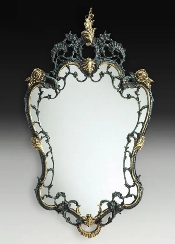 Casa Padrino espejo barroco de lujo de bronce azul / oro A. 110 cm - Muebles barrocos Aktuell