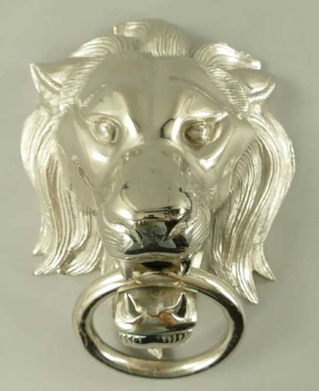 Casa Padrino aldaba barroco de aluminio león plata A. 40 cm - Accesorios decorativos barrocos Wochenendangebot