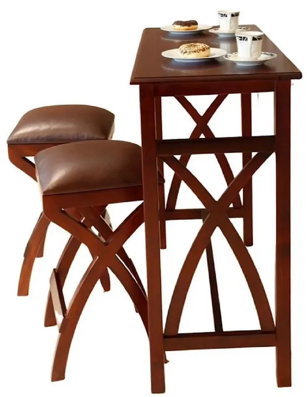 Casa Padrino conjunto de mesa de desayuno de caoba de lujo marrón - Muebles de caoba de lujo Ausverkauf