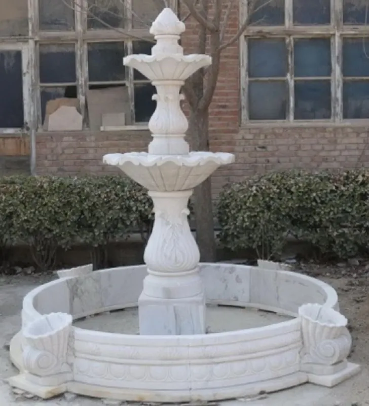 Casa Padrino fuente de mármol barroco de lujo blanco Ø 245 x A. 210 cm Direkt Vom Hersteller