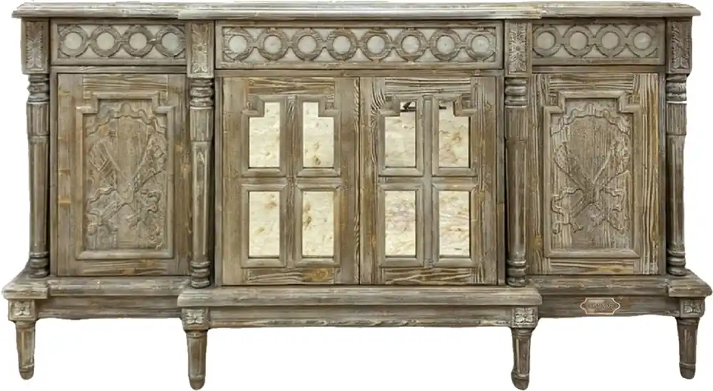Pompöös de Casa Padrino aparador de estilo campestre de lujo Provenza gris antiguo 250 cm - Diseñado por Harald Glööckler Günstig