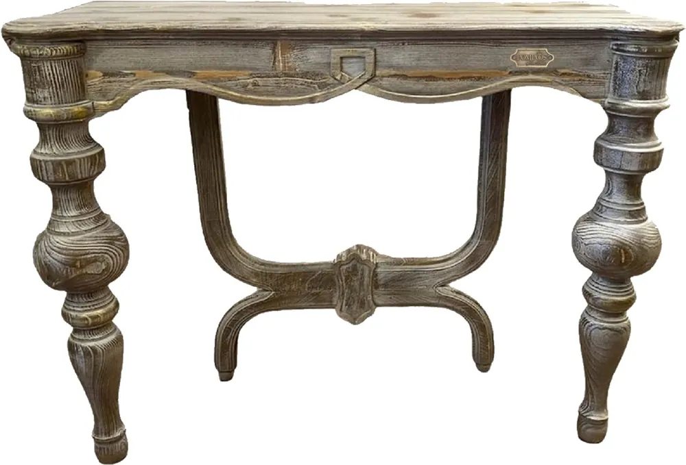 Neue Kollektion Pompöös de Casa Padrino consola de estilo campestre de lujo Provenza gris antiguo 100 cm - Diseñado por Harald Glööckler