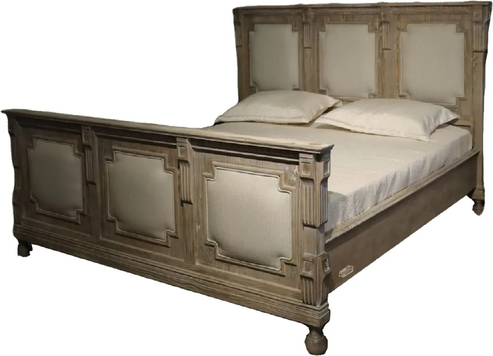 Echt Pompöös de Casa Padrino cama doble de estilo campestre de lujo Provenza gris antiguo - Diseñado por Harald Glööckler