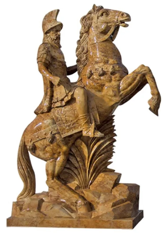 Casa Padrino escultura de mármol estilo antiguo romano a caballo izquierda marrón A. 210 cm - Decoración de jardín Sonderangebot