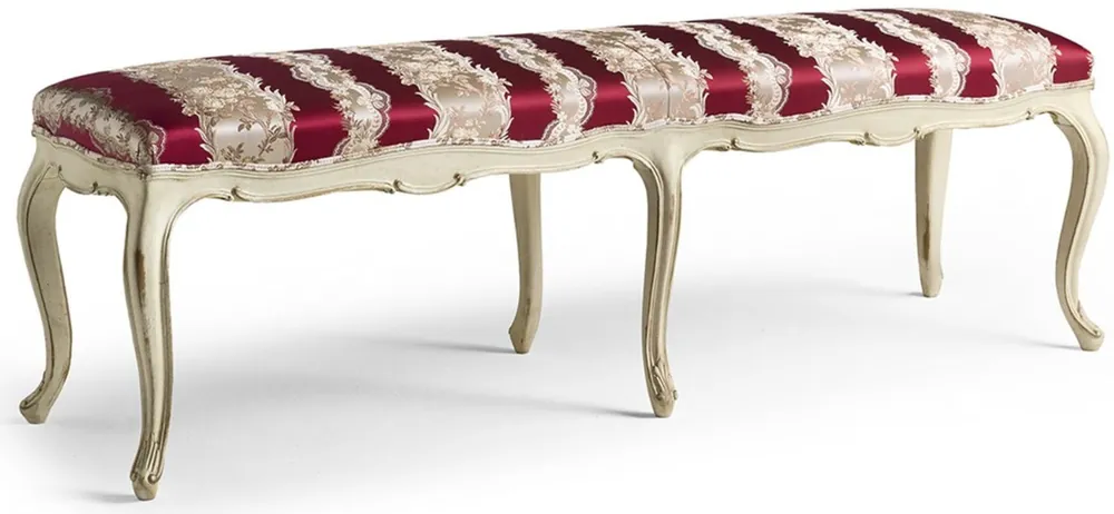 Casa Padrino banco barroco de lujo rojo burdeos / beige / crema 164 cm - Muebles barrocos - Hecho en Italia Must-Have