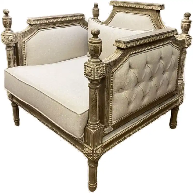Must-Have Pompöös by Casa Padrino sillón barroco de lujo Provenza beige / gris-marrón - Diseñado por Harald Glööckler