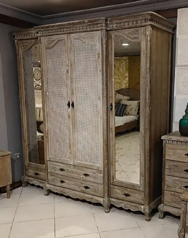 Pompöös de Casa Padrino armario de dormitorio barroco de lujo Provenza marrón / gris - Diseñado por Harald Glööckler Geprüft