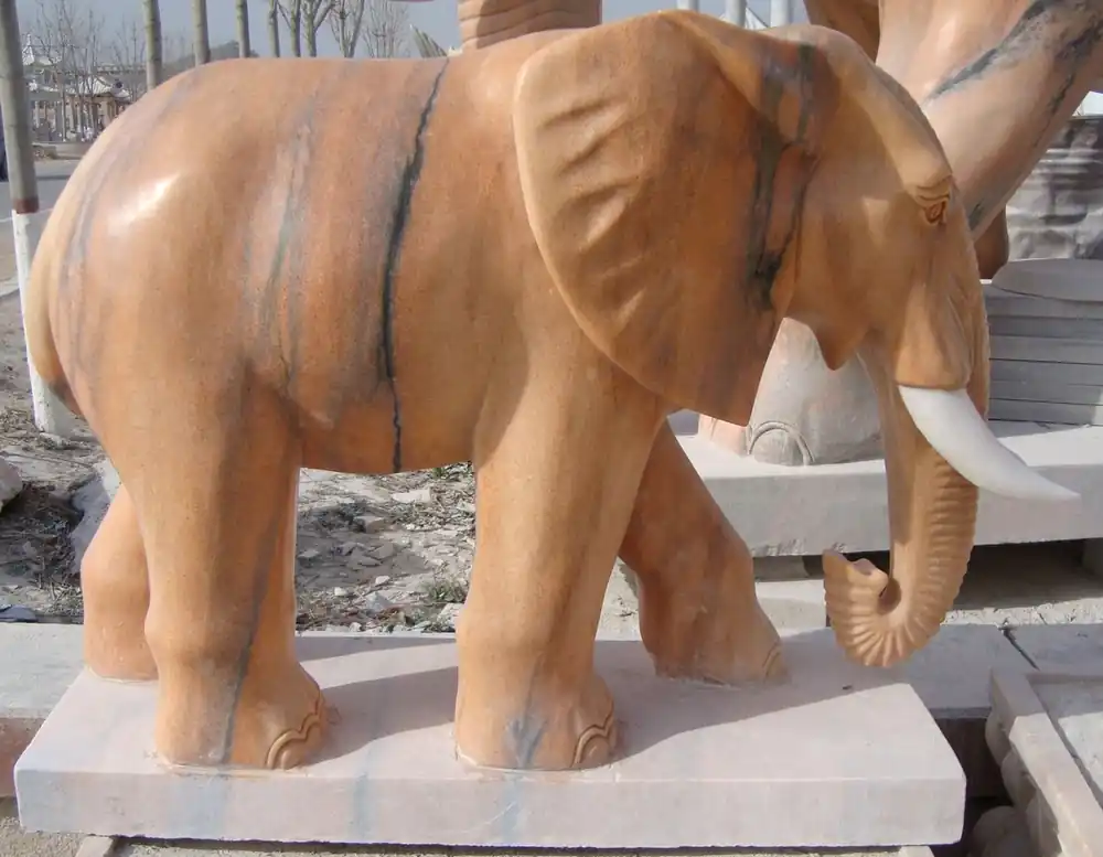 Casa Padrino escultura de mármol de lujo elefante beige / blanco 150 cm - Decoración de jardín Jetzt Kaufen