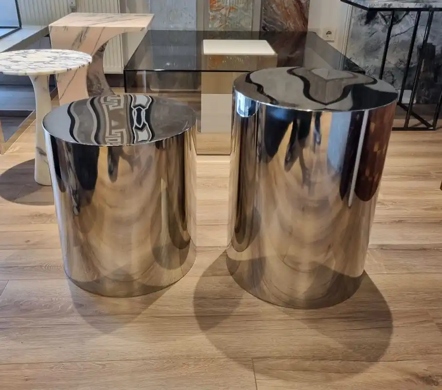 Casa Padrino conjunto de mesa auxiliar de metal de lujo plata - Muebles de sala de estar de lujo Abverkauf