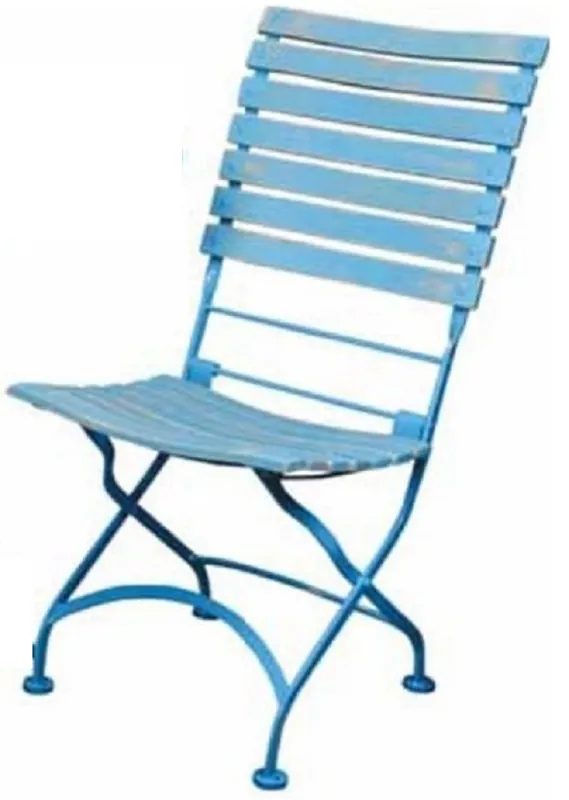 Casa Padrino silla de jardín Art Nouveau azul claro antiguo A. 95 cm - Muebles de Jardín Art Nouveau Direkt Vom Hersteller