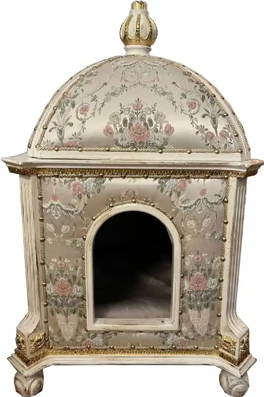 Jetzt Kaufen Pompöös de Casa Padrino casa para gatos barroco plata / crema - diseñada por Harald Glööckler