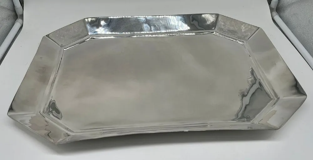Casa Padrino bandeja de servicio de latón de lujo plata 46 cm - Accesorios de gastronomía Mega-Angebot
