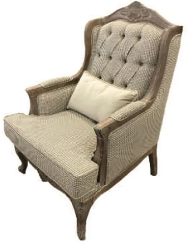 Pompöös by Casa Padrino sillón orejero barroco de lujo Provenza beige / marrón - Diseñado por Harald Glööckler Zertifiziert