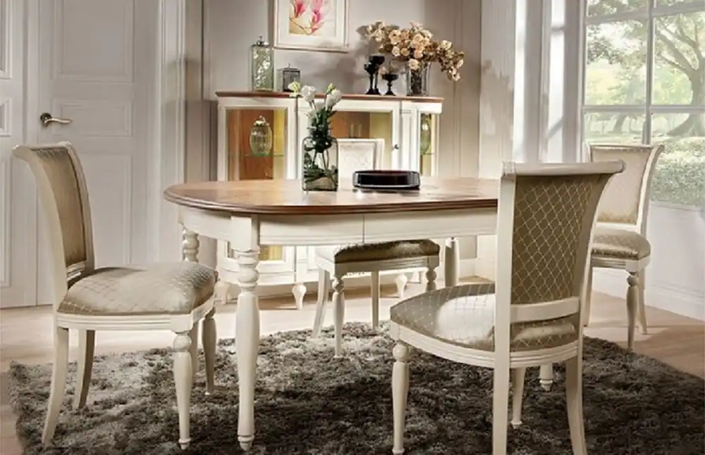 Heißes Angebot Casa Padrino Conjunto de 4 Sillas de Comedor Art Nouveau Oro / Crema - Muebles de Comedor
