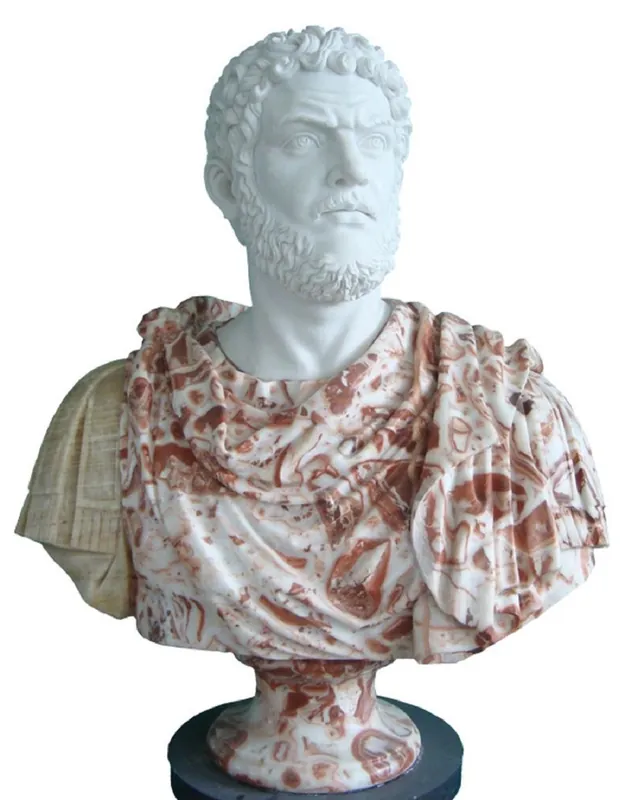 Casa Padrino busto de mármol de estilo antiguo de lujo romano blanco / rojo / beige A. 80 cm Sale