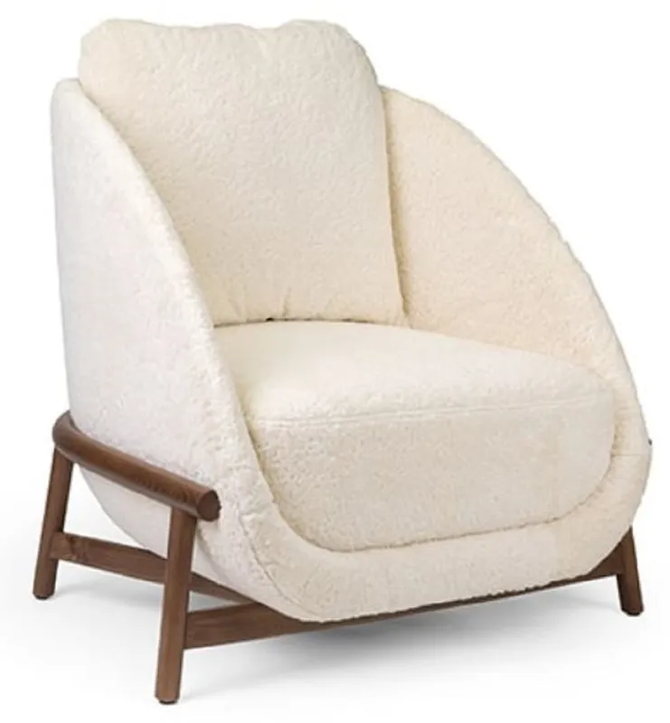 Sonderangebot Casa Padrino sillón de lujo crema / marrón A. 81 cm - Muebles de salón