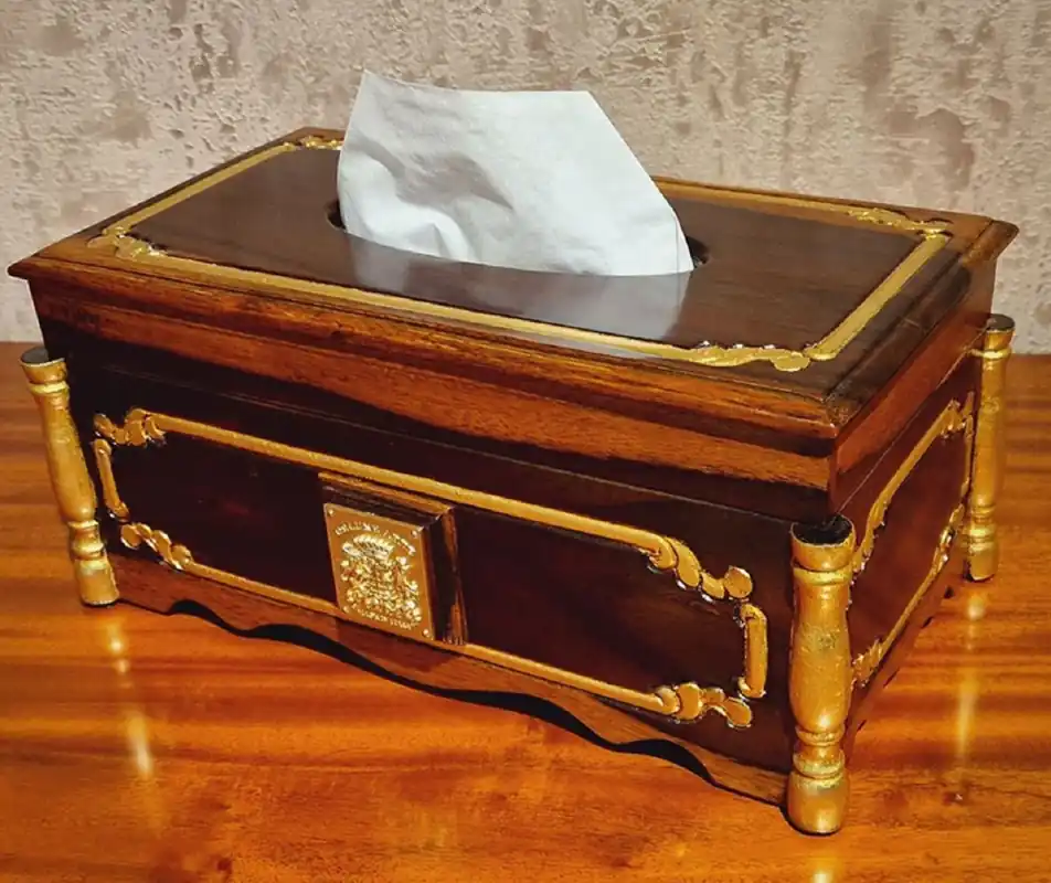 Neue Ware Casa Padrino caja de pañuelos barroco de lujo marrón oscuro / marrón / oro - Hecho en Italia