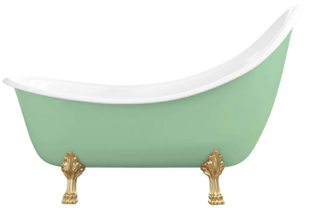 Casa Padrino bañera Art Nouveau verde claro / blanco / oro 180 cm - Bañera independiente de estilo retro Sale