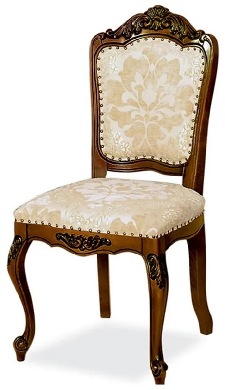 Casa Padrino silla de comedor barroco de lujo beige / marrón A. 103 cm - Muebles de comedor barrocos Sonderangebot