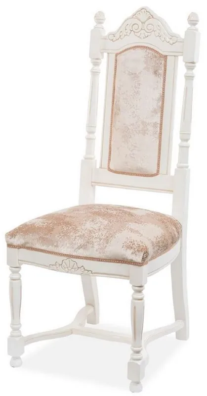 Neue Ware Casa Padrino silla de comedor barroco de lujo marrón / blanco A. 118 cm - Muebles de comedor barrocos