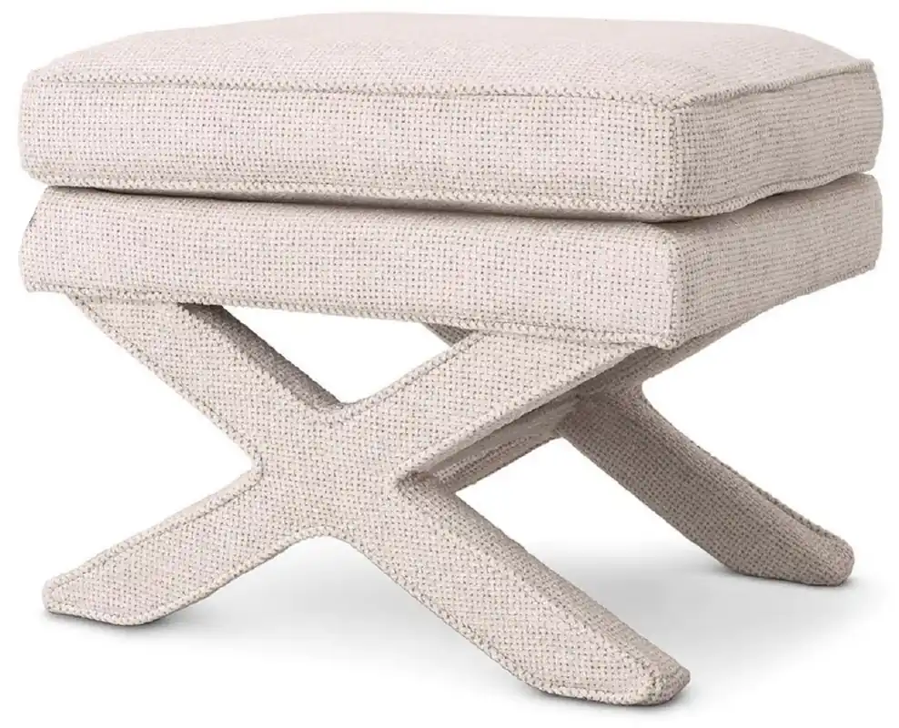 Günstig Casa Padrino taburete de lujo crema blanco - Taburete rectangular - Taburete cruzado - Muebles de lujo
