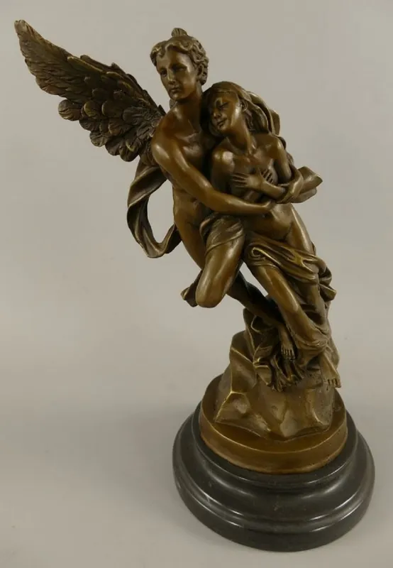 Casa Padrino figura decorativa de bronce Art Nouveau Armor & Psyche bronce / negro A. 31 cm Sichere Zahlung