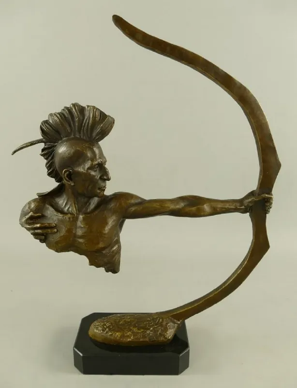 Sonderangebot Casa Padrino escultura decorativa de bronce de lujo indio con arco bronce / negro A. 42 cm