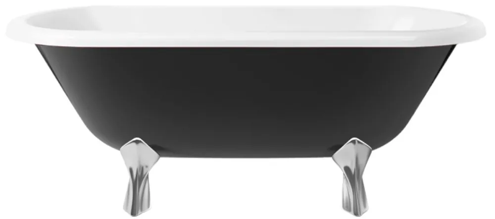 Begrenztes Angebot Casa Padrino bañera Art Nouveau negro / blanco / plata 170 cm - Bañera independiente de estilo retro