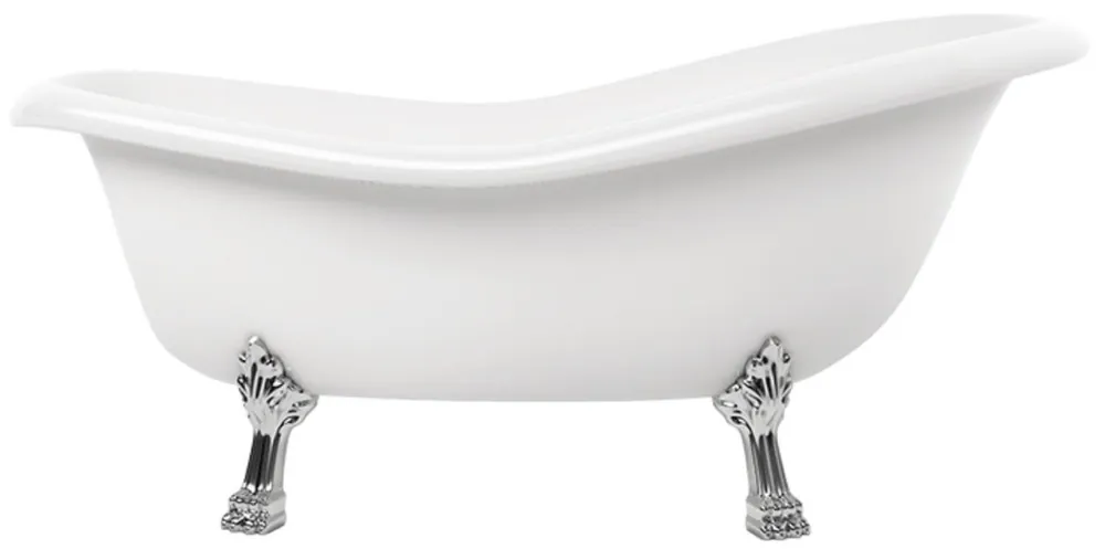 Finale Aktion Casa Padrino bañera Art Nouveau blanco / plata 168 cm - Bañera independiente de estilo retro