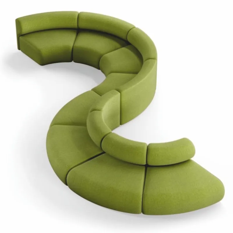 Saisonangebot Casa Padrino sofá de lujo verde 590 cm - Sofá modular curvo de 8 piezas - Muebles de hoteles