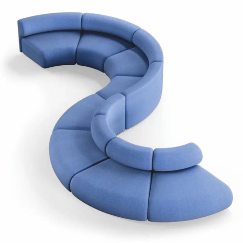 Direkt Vom Hersteller Casa Padrino sofá de lujo azul 590 cm - Sofá modular curvo de 8 piezas - Muebles de hoteles