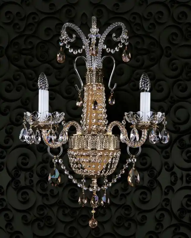 Casa Padrino lámpara de pared doble de cristal barroco de lujo latón antiguo A. 64 cm Preiswert