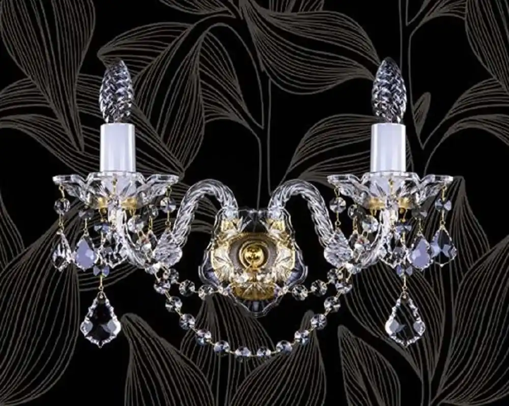 Casa Padrino lámpara de pared doble de cristal barroco de lujo oro 36 cm Neu Im Sortiment