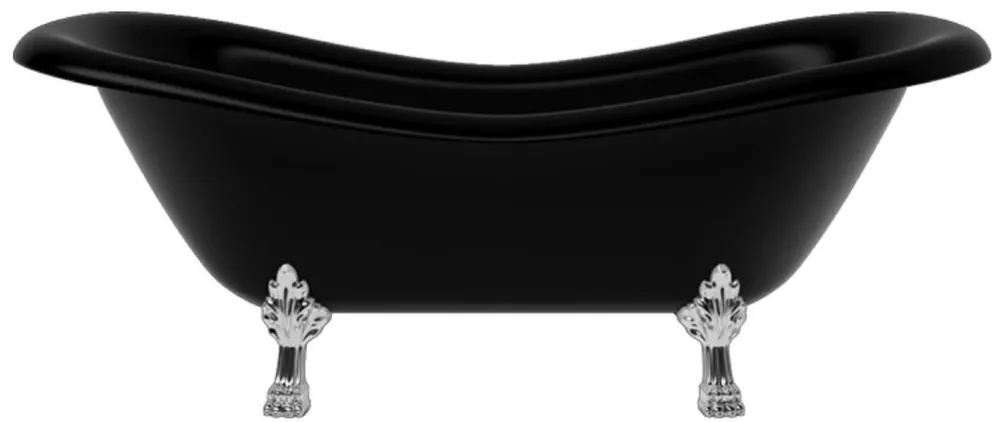 Casa Padrino bañera Art Nouveau negro / plata 188 cm - Bañera independiente de estilo retro Top-Seller