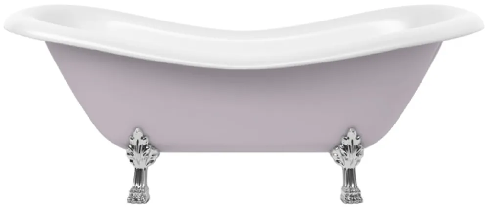 Neuheit Casa Padrino bañera Art Nouveau gris / blanco / plata 188 cm - Bañera independiente de estilo retro