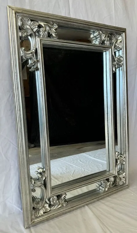 Top-Preis Casa Padrino espejo barroco plata A. 98 cm - Muebles de estilo barrocos
