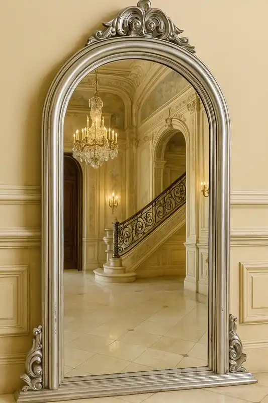 Casa Padrino espejo barroco plata A. 130 cm - Espejo de pared para armario de estilo barroco Schnäppchen