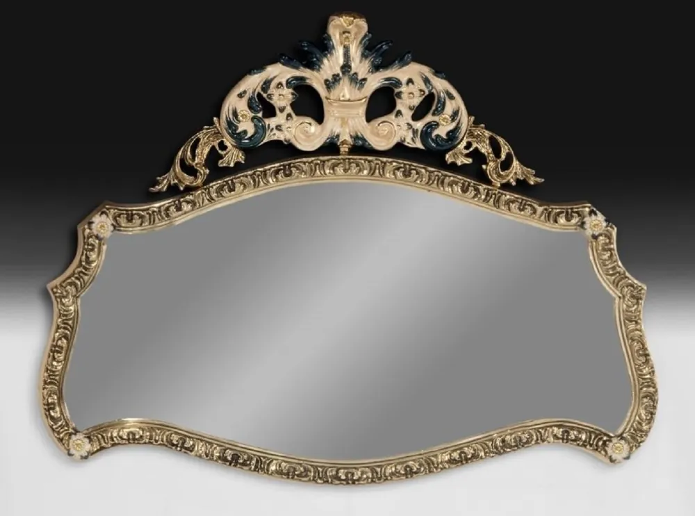 Bestpreis Casa Padrino espejo barroco de lujo de bronce oro / beige / verde 107 cm - Muebles barrocos