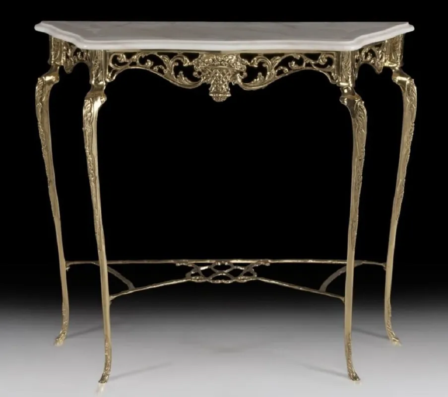 Casa Padrino consola barroco de lujo con tapa de mármol oro / crema 99 x A. 85 cm - Muebles barrocos Jetzt Kaufen