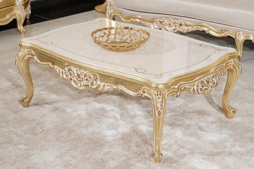 Casa Padrino mesa de centro barroco de lujo crema / oro 120 cm - Muebles de salón de estilo barroco Angebot