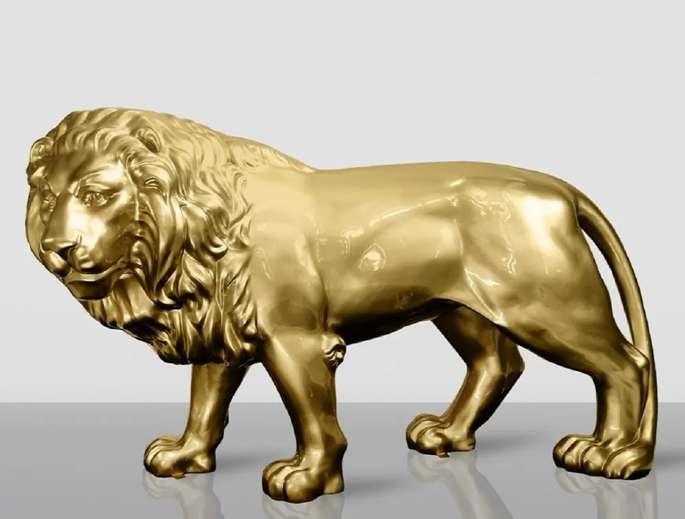 Casa Padrino escultura decorativa XXL león oro 185 cm - Figura decorativa de jardín de tamaño natural Top-Angebot
