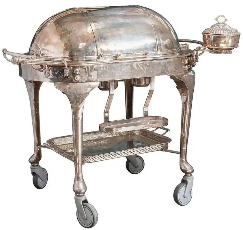 Casa Padrino carrito de servicio de hotel barroco de lujo plata - Carrito de estilo barroco - Accesorios de hotel Geprüft