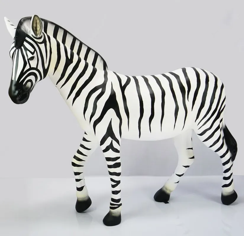 Casa Padrino escultura decorativa XXL cebra blanco / negro 185 cm - Figura de jardín de tamaño natural Abverkauf